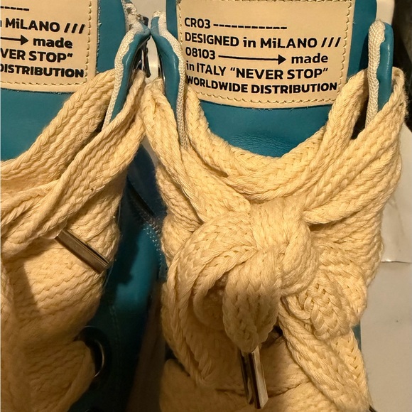 CRISTIAN ZEROTRE CALIPSO -300 BLUE NAPOLI LEATHER WOMEN High-Top Sneakers - Picture 6 of 9